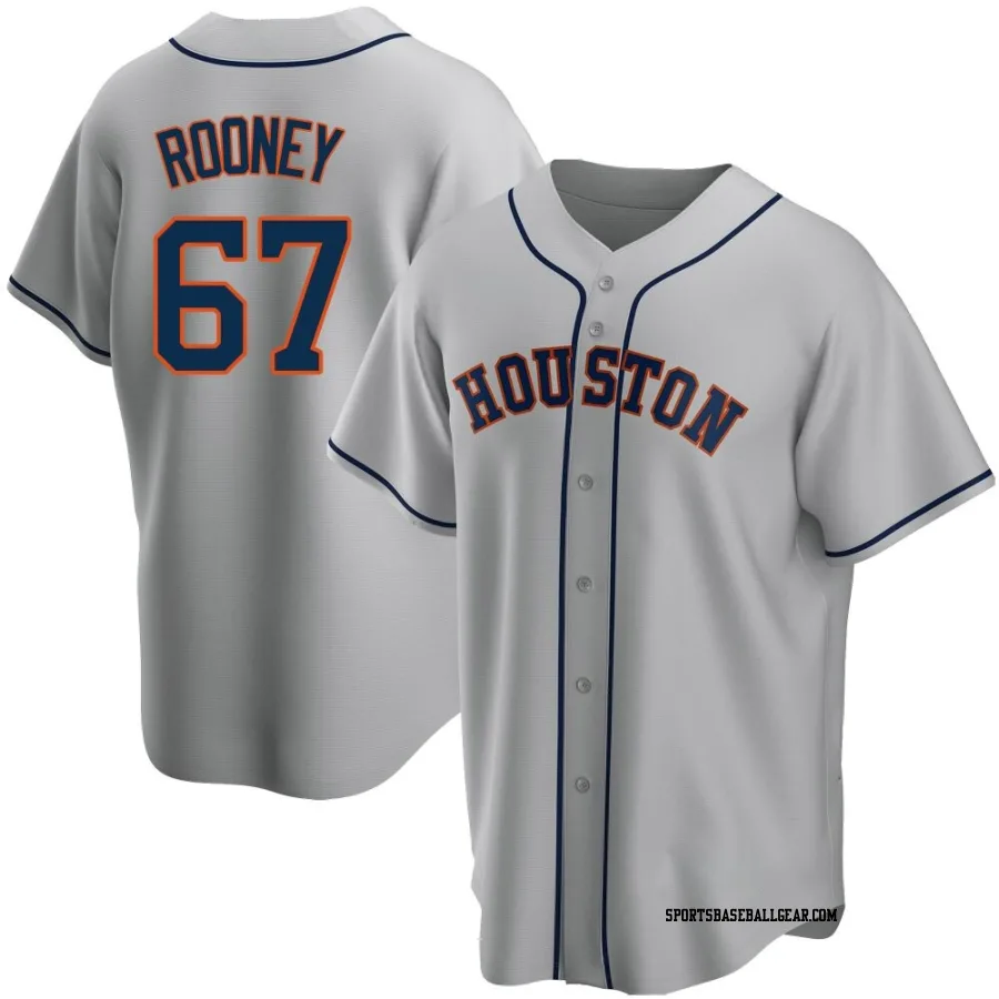 John Rooney Men's Houston Astros Gray Replica Road Jersey