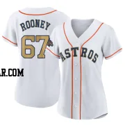 John Rooney Women's Houston Astros Gold Replica White 2023 Collection Jersey