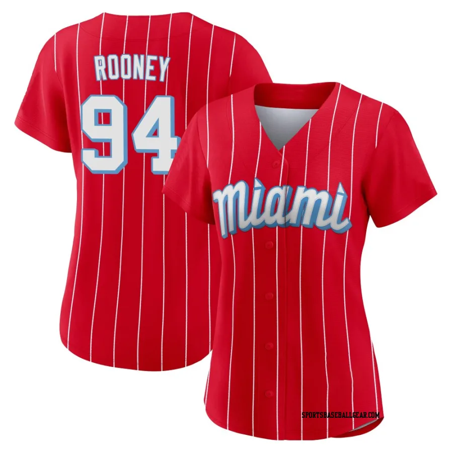 John Rooney Women's Miami Marlins Red Authentic 2021 City Connect Jersey
