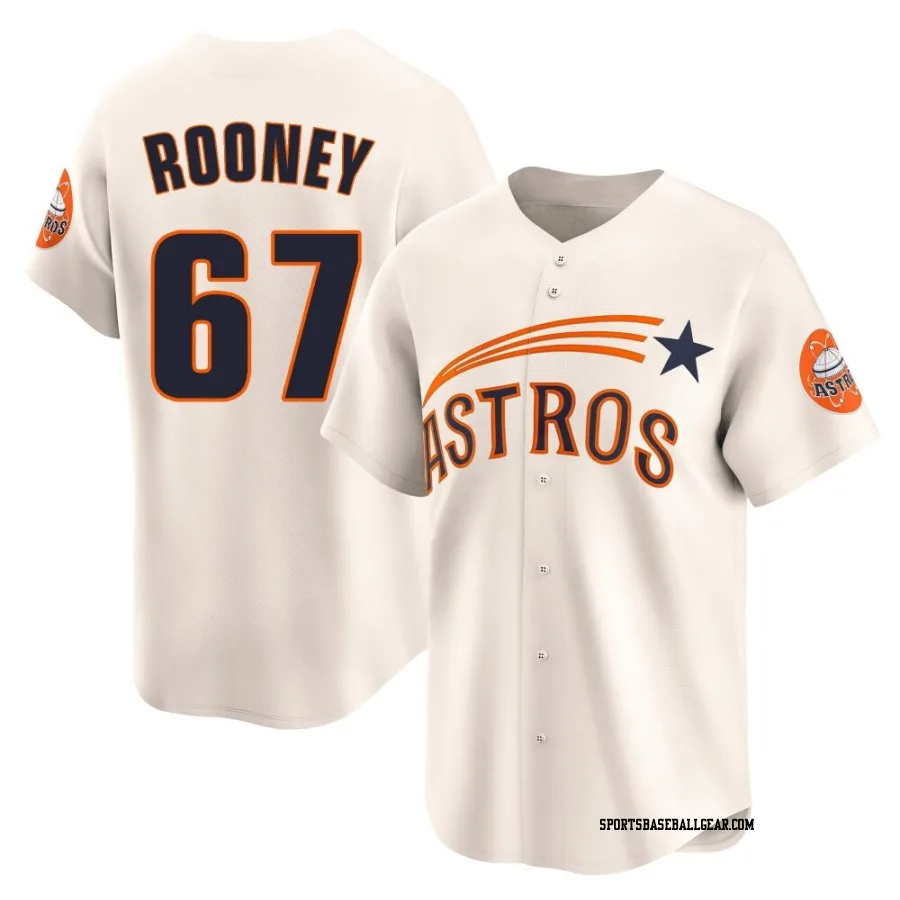 John Rooney Youth Houston Astros Cream Limited Throwback Cooperstown Collection Jersey