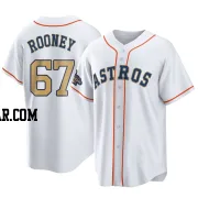 John Rooney Youth Houston Astros Gold Replica White 2023 Collection Jersey