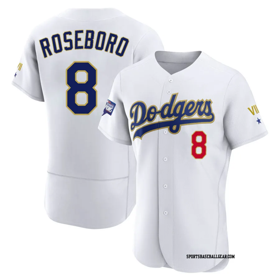 John Roseboro Men's Los Angeles Dodgers White/Gold Authentic 2021 Gold Program Player Jersey