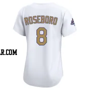 John Roseboro Women's Los Angeles Dodgers Gold Limited White 2025 Collection Jersey