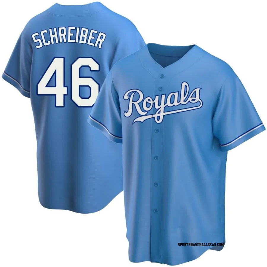 John Schreiber Men's Kansas City Royals Light Blue Replica Alternate Jersey