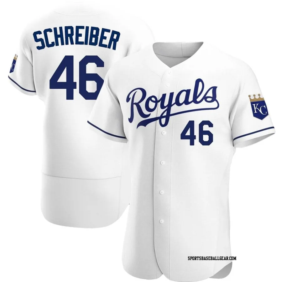John Schreiber Men's Kansas City Royals White Authentic Home Jersey