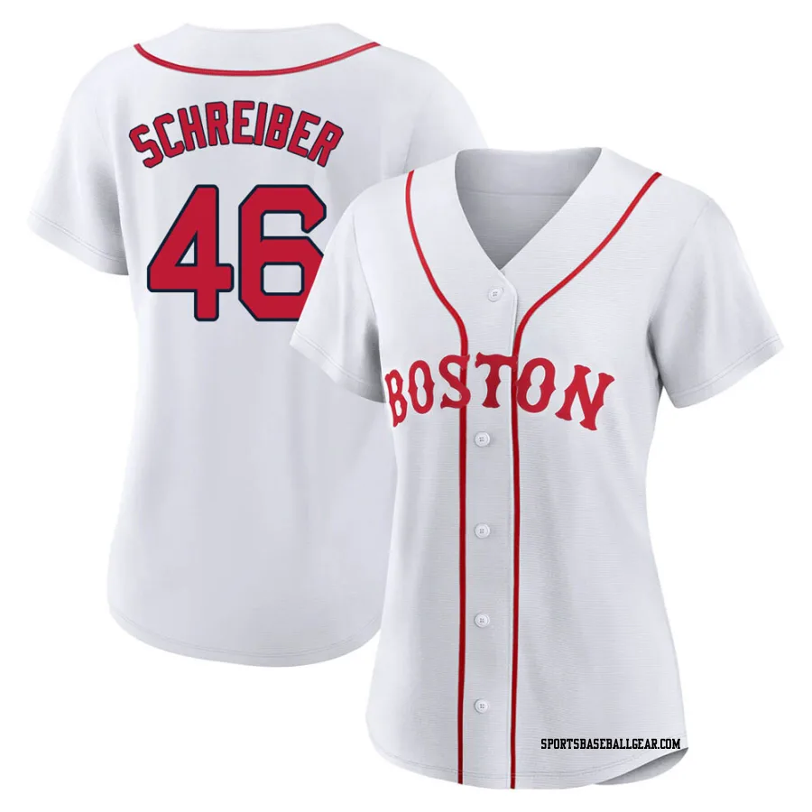John Schreiber Women's Boston Red Sox White Authentic 2021 Patriots' Day Jersey