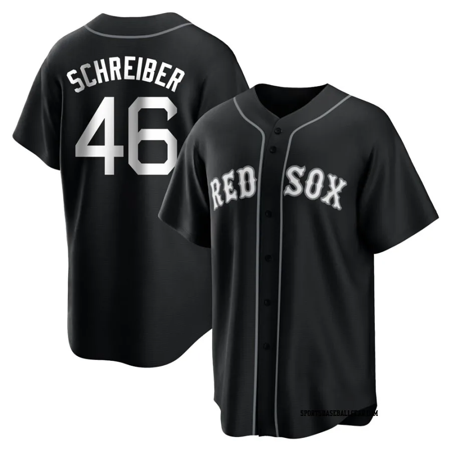 John Schreiber Youth Boston Red Sox Black/White Replica Jersey