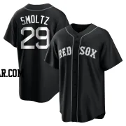 John Smoltz Men's Boston Red Sox Black/White Replica Jersey