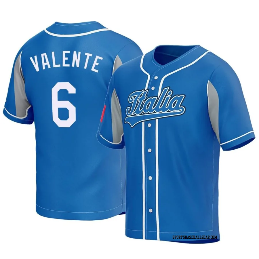 John Valente Youth Italy Baseball Royal Replica 2023 World Baseball Classic Jersey
