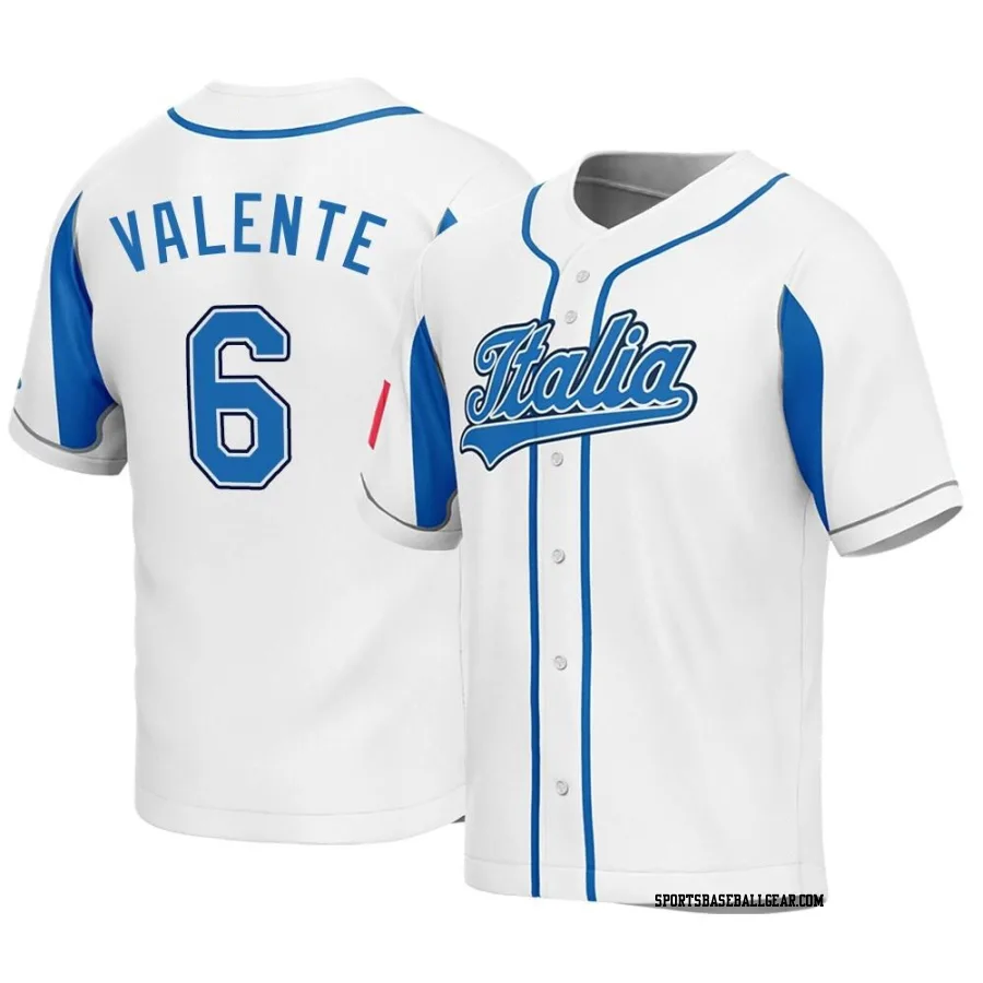 John Valente Youth Italy Baseball White Replica 2023 World Baseball Classic Jersey