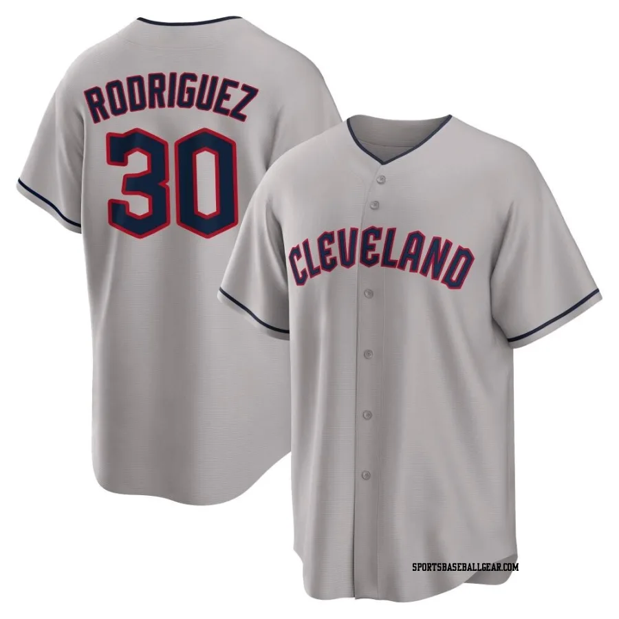 Johnathan Rodriguez Men's Cleveland Guardians Gray Replica Road Jersey