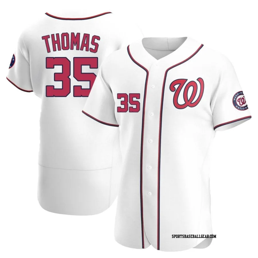 Johnathon Thomas Men's Washington Nationals White Authentic Home Jersey