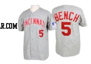 Johnny Bench Men's Cincinnati Reds Grey Authentic 1969 Throwback Jersey
