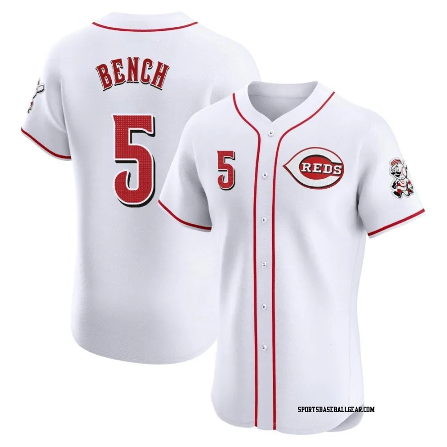 Johnny Bench Men's Cincinnati Reds White Elite Home Jersey