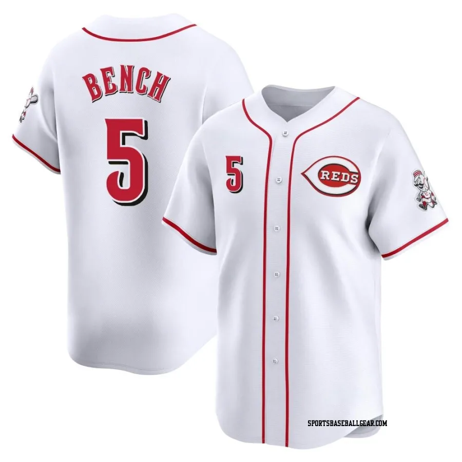 Johnny Bench Men's Cincinnati Reds White Limited Home Jersey