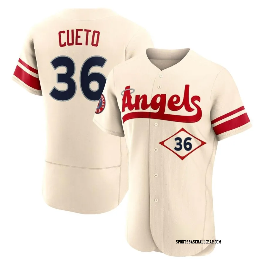 Johnny Cueto Men's Los Angeles Angels Cream Authentic 2022 City Connect Jersey