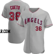 Johnny Cueto Men's Los Angeles Angels Gray Authentic Road Jersey