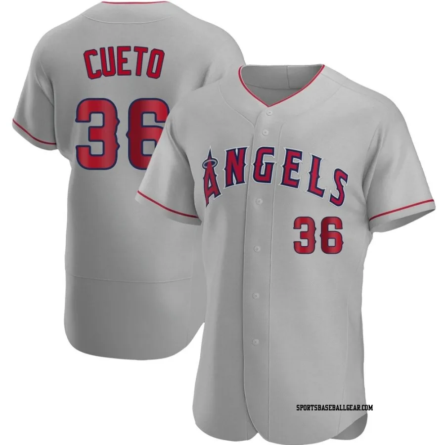 Johnny Cueto Men's Los Angeles Angels Gray Authentic Road Jersey