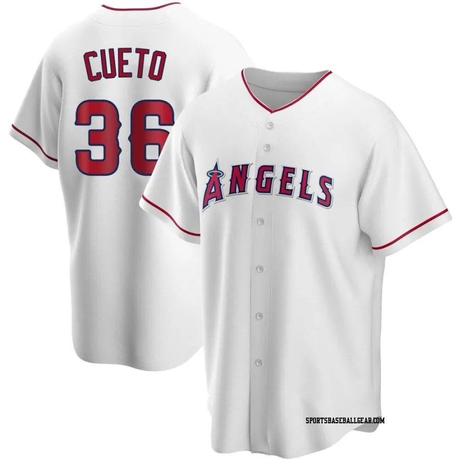 Johnny Cueto Men's Los Angeles Angels White Replica Home Jersey