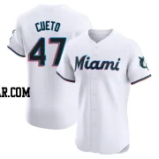 Johnny Cueto Men's Miami Marlins White Elite Home Jersey