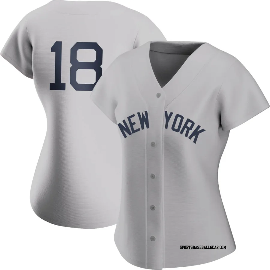 Johnny Damon Women's New York Yankees Gray Authentic 2021 Field of Dreams Jersey
