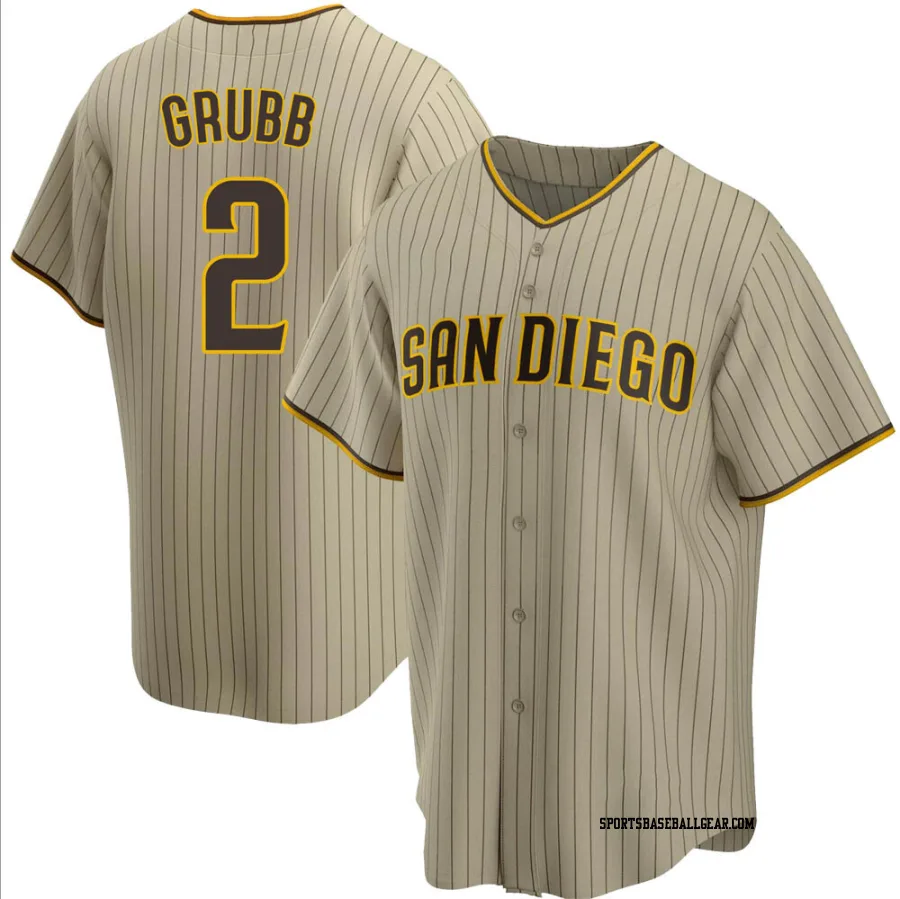 Johnny Grubb Men's San Diego Padres Sand/Brown Replica Alternate Jersey