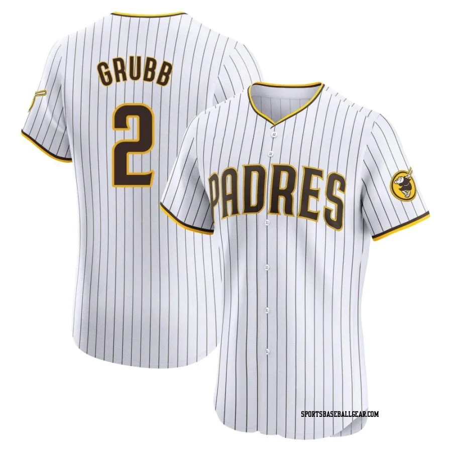 Johnny Grubb Men's San Diego Padres White Elite Home Jersey