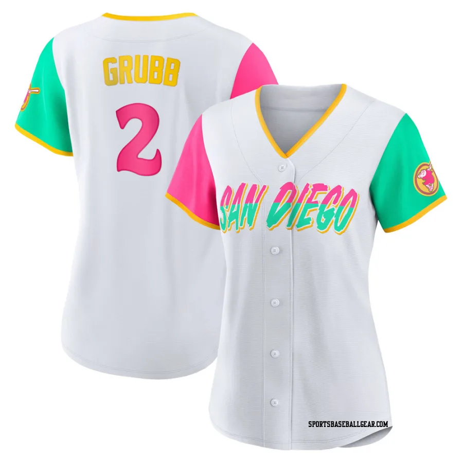 Johnny Grubb Women's San Diego Padres White Authentic 2022 City Connect Jersey