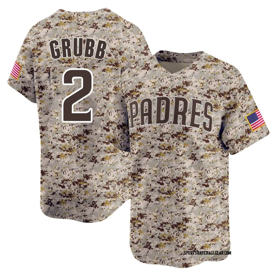 Johnny Grubb Youth San Diego Padres Camo Limited 2nd Alternate Jersey