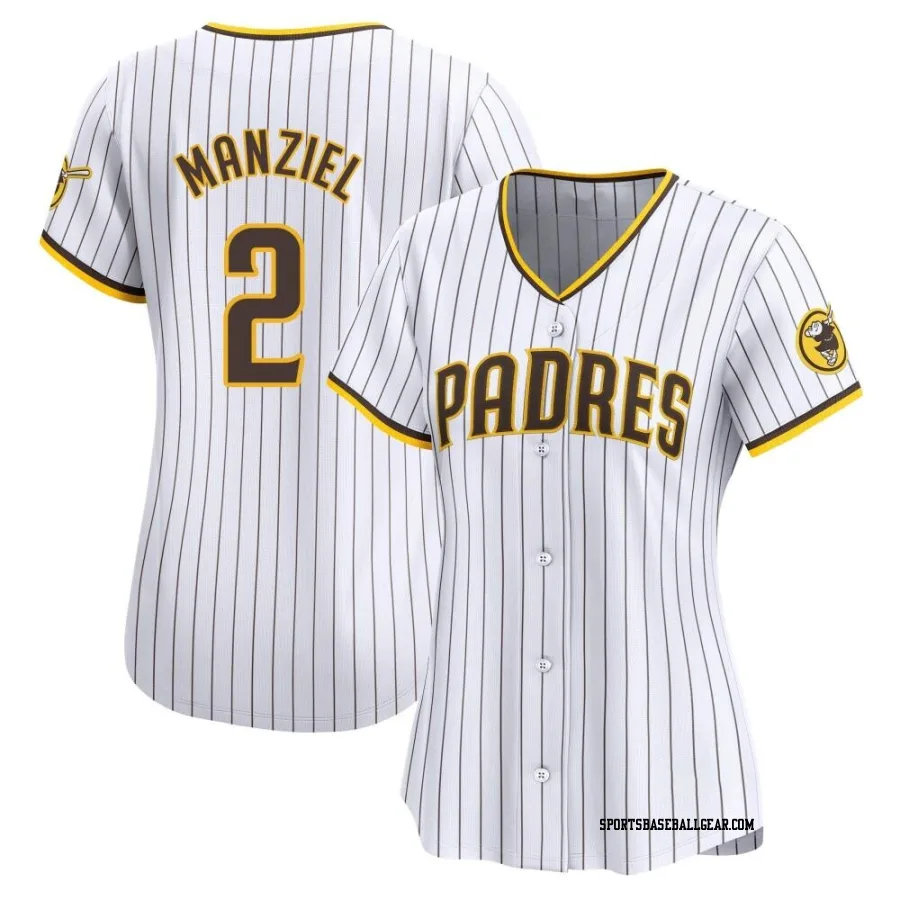 Johnny Manziel Women's San Diego Padres White Limited Home Jersey
