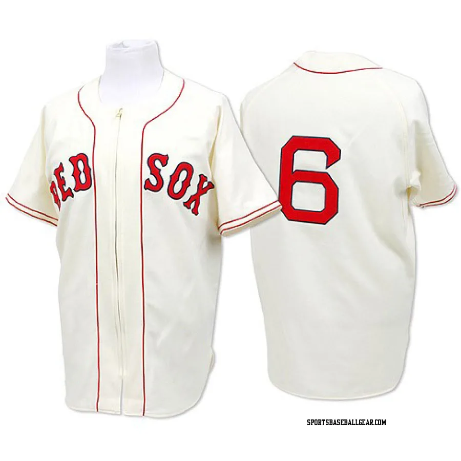 Johnny Pesky Men's Boston Red Sox Cream Authentic Throwback Jersey