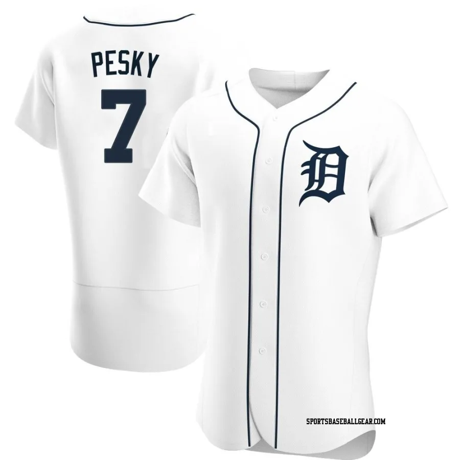 Johnny Pesky Men's Detroit Tigers White Authentic Home Jersey