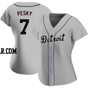 Johnny Pesky Women's Detroit Tigers Gray Replica Road Jersey