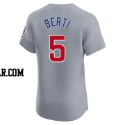 Jon Berti Men's Chicago Cubs Gray Elite Road Jersey