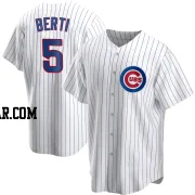 Jon Berti Men's Chicago Cubs White Replica Home Jersey