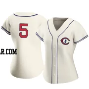 Jon Berti Women's Chicago Cubs Cream Replica 2022 Field Of Dreams Jersey