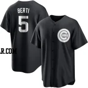 Jon Berti Youth Chicago Cubs Black/White Replica Jersey