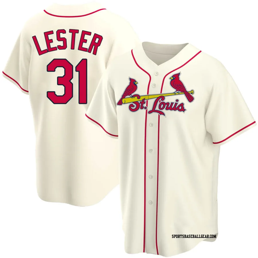 Jon Lester Men's St. Louis Cardinals Cream Replica Alternate Jersey