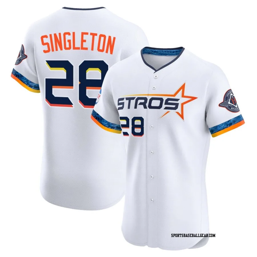Jon Singleton Men's Houston Astros White Elite 2025 City Connect Jersey