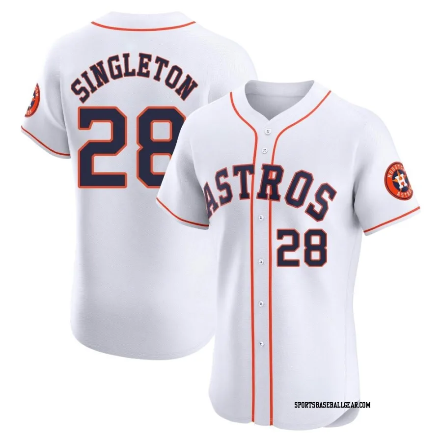 Jon Singleton Men's Houston Astros White Elite Home Jersey