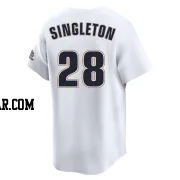 Jon Singleton Men's Houston Astros White Limited Throwback Cooperstown Collection Jersey