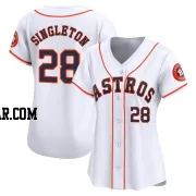 Jon Singleton Women's Houston Astros White Limited Home Jersey
