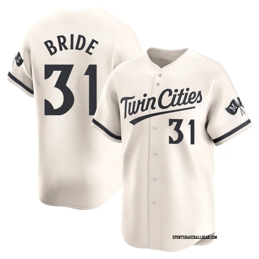 Jonah Bride Men's Minnesota Twins Cream Limited Alternate Jersey
