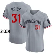Jonah Bride Men's Minnesota Twins Gray Elite Road Jersey