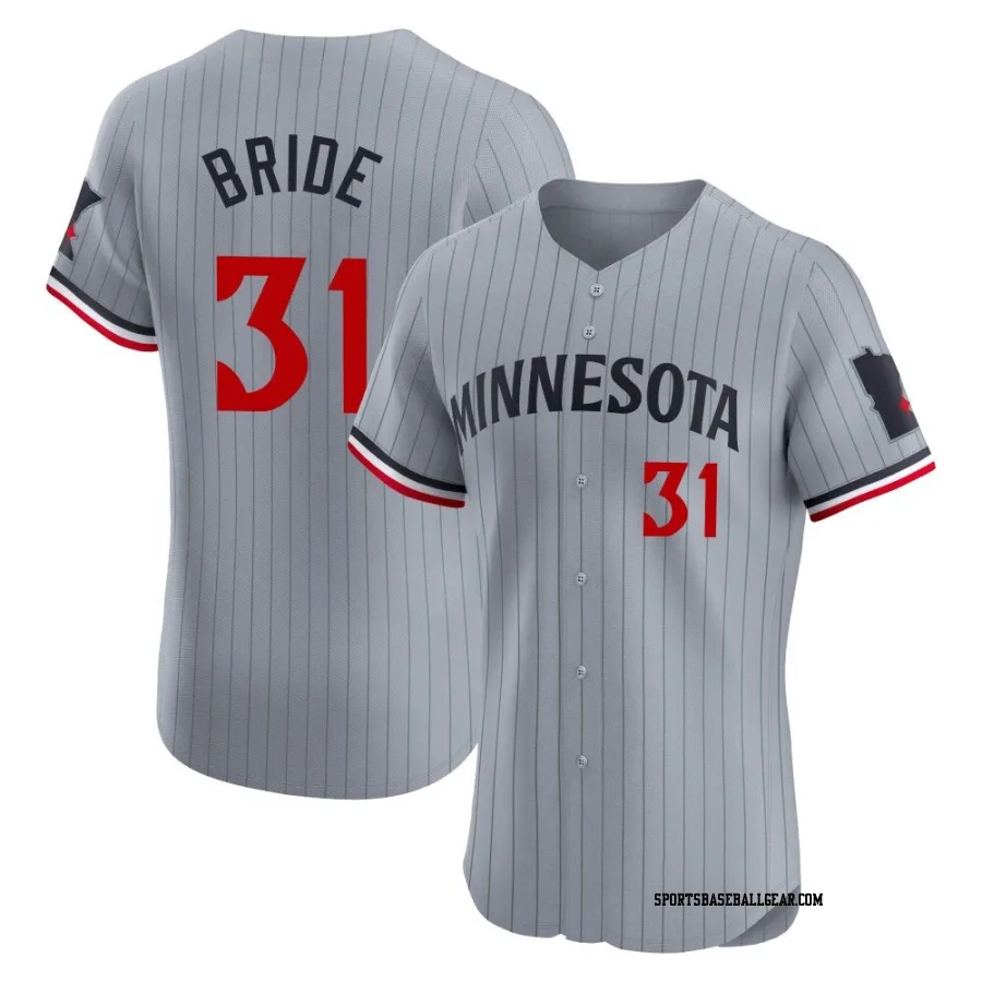 Jonah Bride Men's Minnesota Twins Gray Elite Road Jersey