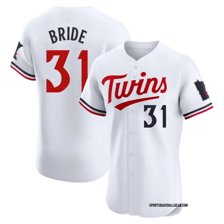 Jonah Bride Men's Minnesota Twins White Elite Home Jersey