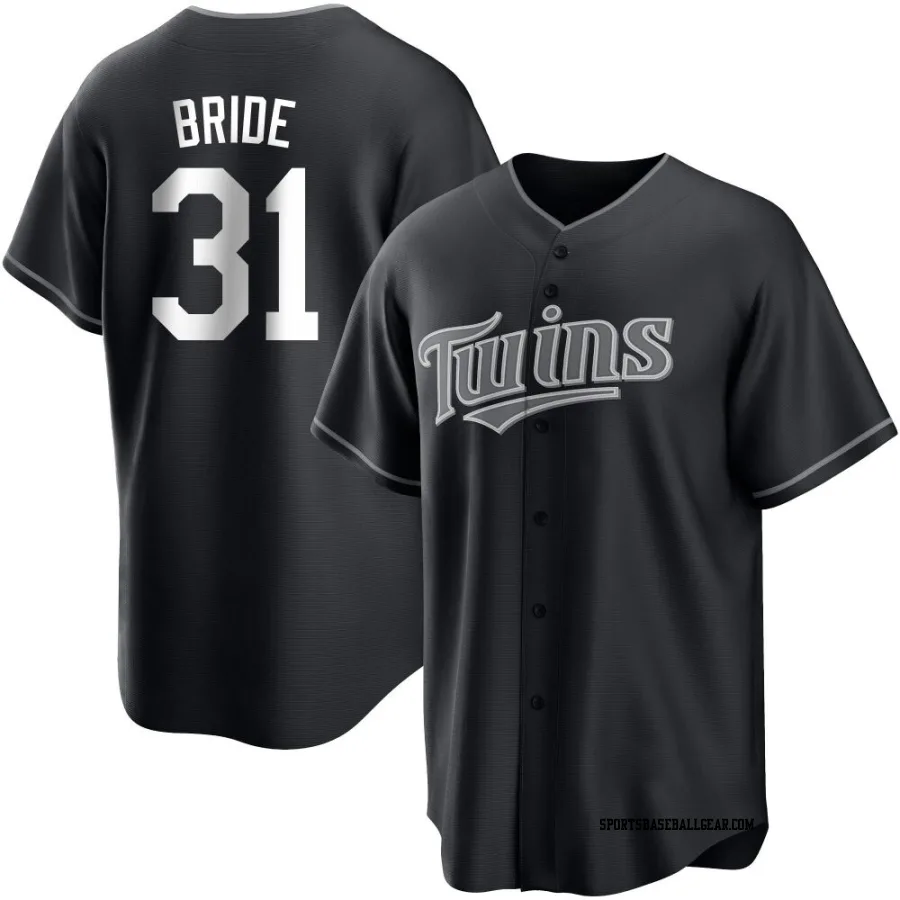 Jonah Bride Youth Minnesota Twins Black/White Replica Jersey