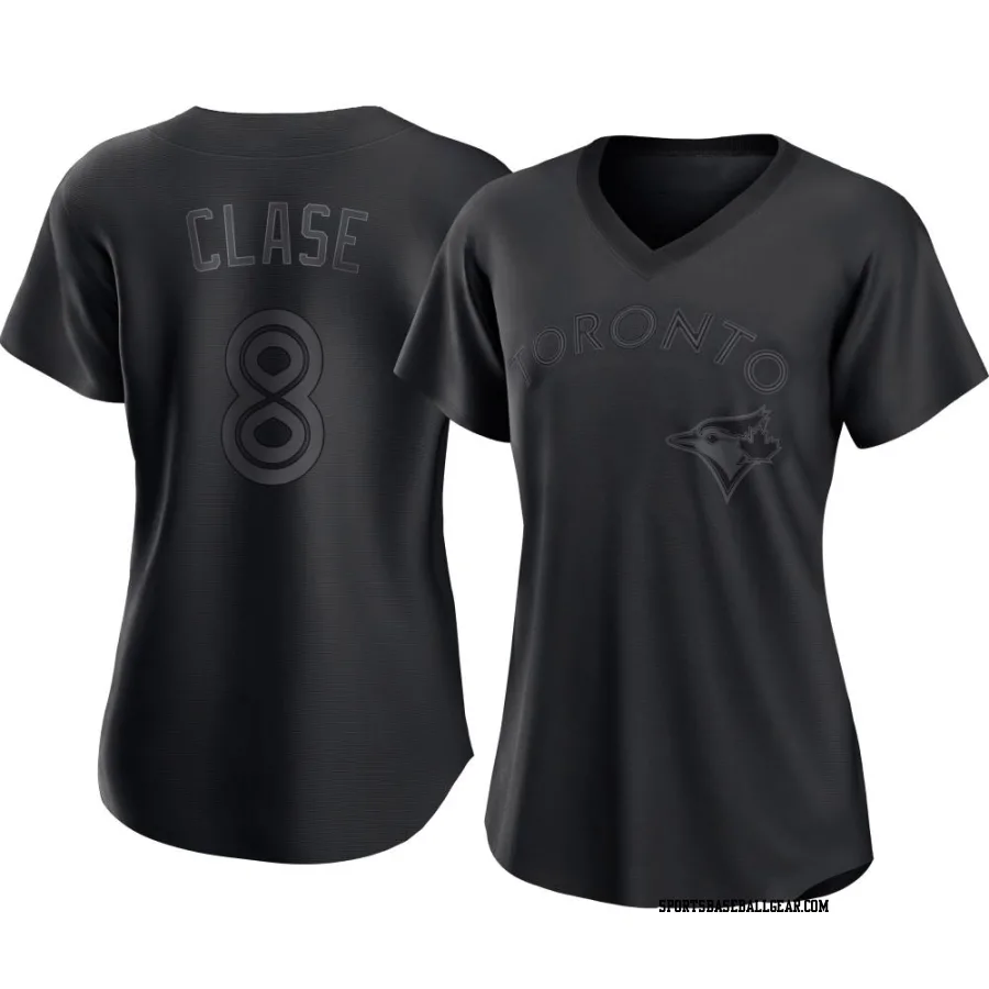 Jonatan Clase Women's Toronto Blue Jays Black Authentic Pitch Fashion Jersey