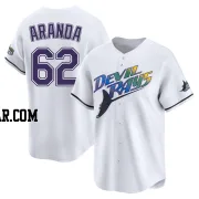 Jonathan Aranda Men's Tampa Bay Rays White Limited Throwback Cooperstown Jersey