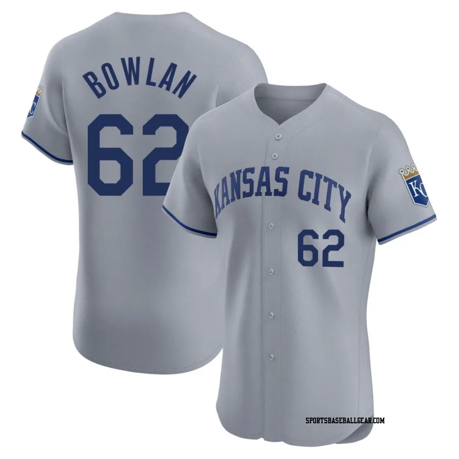 Jonathan Bowlan Men's Kansas City Royals Gray Elite Road Jersey